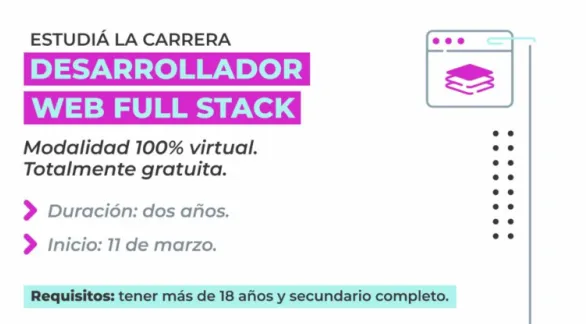 Inscripción a la carrera de Desarrollador Web Full Stack